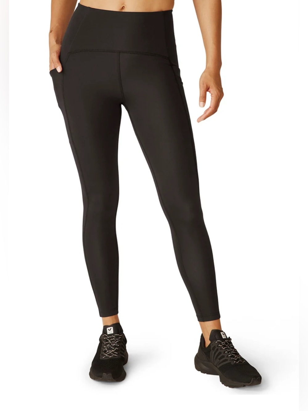 Beyond Yoga Powerbeyond Strive High Waist Pocket Black Leggings. Size M.
